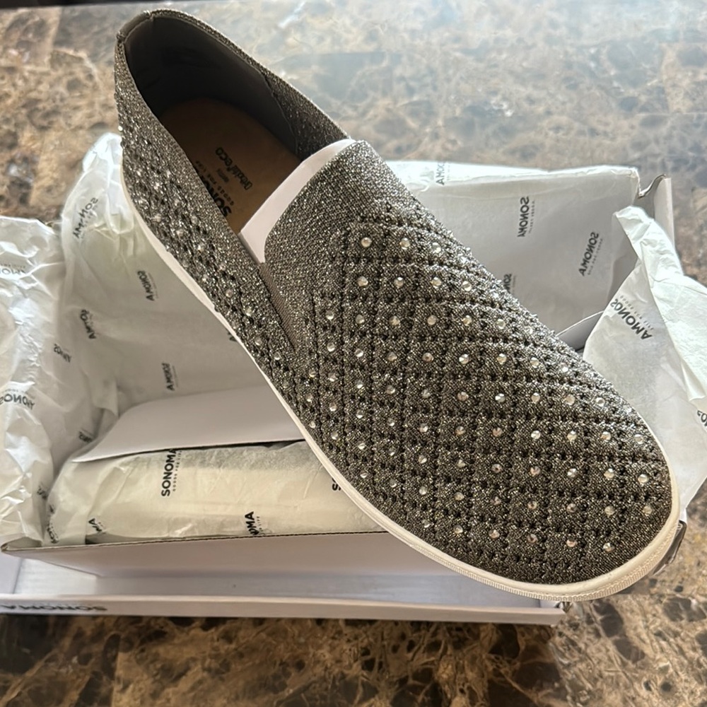Sonoma Ortholite Pewter slip ons-Size 10-Brand New